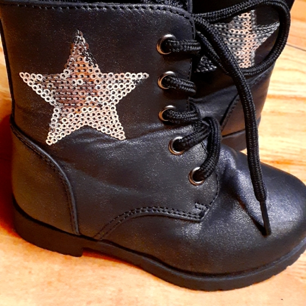 Black combat boots